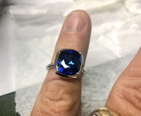 Custom made sapphire ring