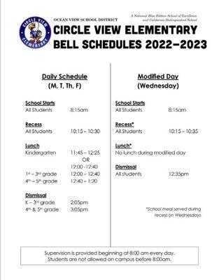 Schedule for 2022/23