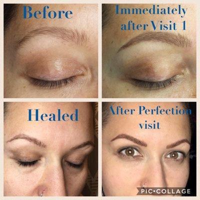 Microblade brows, 2 visit process