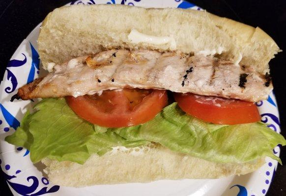 Grilled chicken breast sandwich