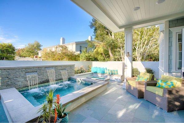 Custom outdoor hot tub