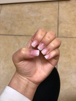 Ombré pink nails by Sandy