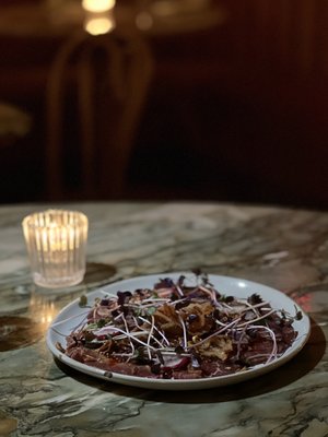 Sichuan filet mignon carpaccio