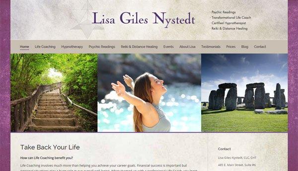 Another website from our website design portfolio for Lisa Giles Nystedt, a healer.