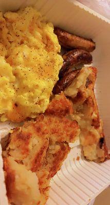 Turkey Sausage with Egg and hash browns