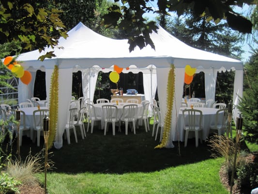 Gazeebo Style Frame Tent for More Intimate gatherings, Parties or outdoor Barbecues.