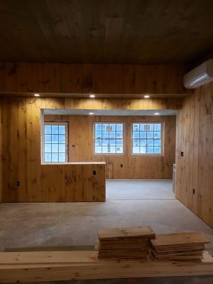 Installing shiplap ceiling and walls