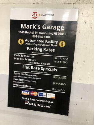 Park here daily for our job on Bishop Street. AC Marriot business hotels. Use their app to pay. pay $13.60 a day! It adds up monthly!!