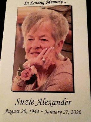 RIP Suzie Alexander