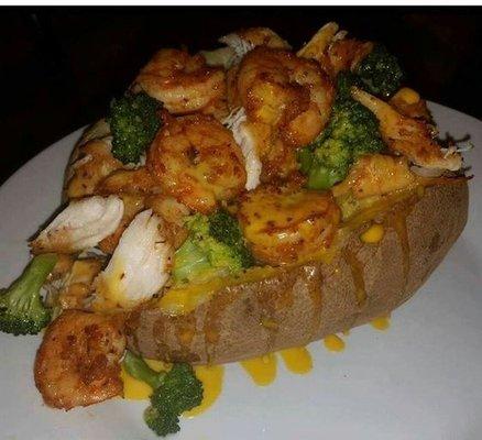 Surf N Turf Loaded Baked Potato