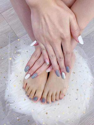 Mani and Pedicure combo today only $45.