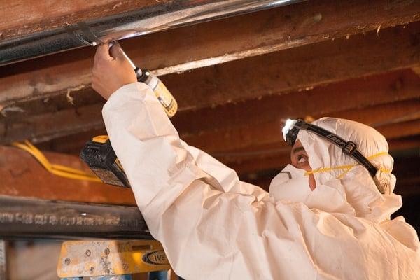 We repair ducts to reduce escaping heat.