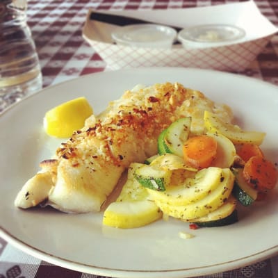 Broiled haddock and vegetables... Excellent!