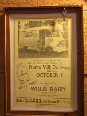 Inside the barn are all these old ads. Brings back memories.  We used to get home delivery when I was a kid.