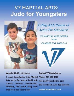 Judo Classes for 3-5 year olds, 5-6 and 7-12 year olds