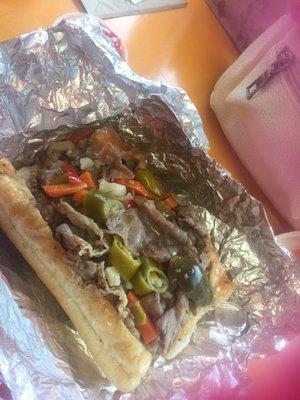 Italian beef w/hot peppers. Not bad.