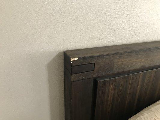 Left side of our headboard