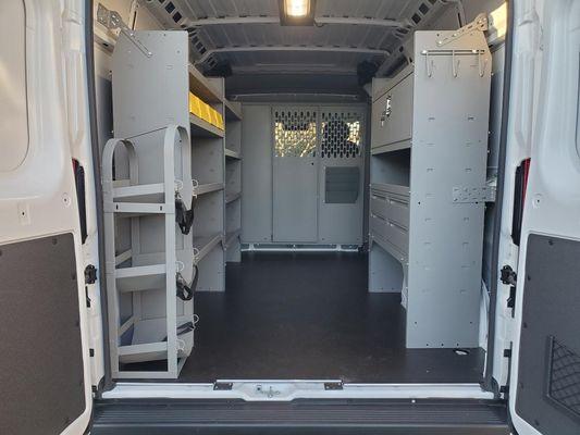 Van interior equipment. Shelves..doors..drawers..partitions and more.
 Installation daily