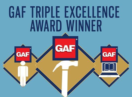 Golden Group Roofing has been a recipient of the GAF Triple excellence award in 2017, 2018,2019.