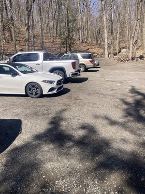 Parking lot across the cabin