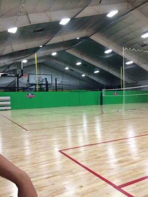 Volleyball courts and batting cages.