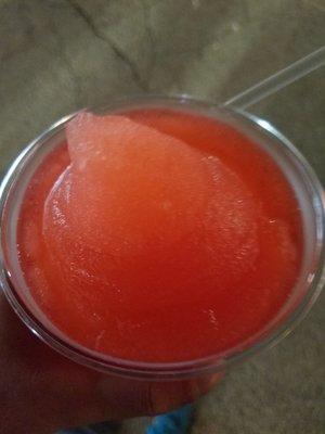 Crappy watermelon slushy that tasted a bit like bubblegum.