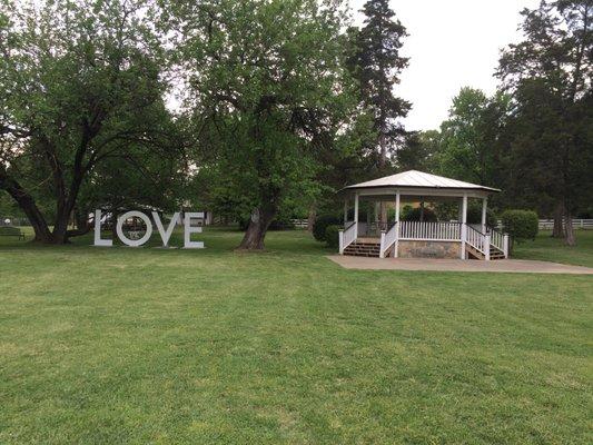 In May, the "Love" Sign heralds Charter Day in the Park!