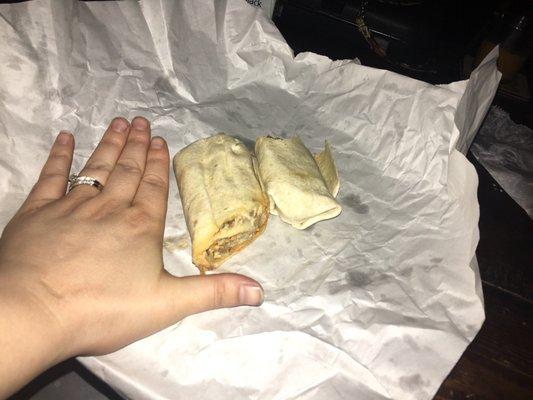 I am 5'2 with tiny hands. That's how small that ridiculous wrap is when it's out of the paper. Total rip off.