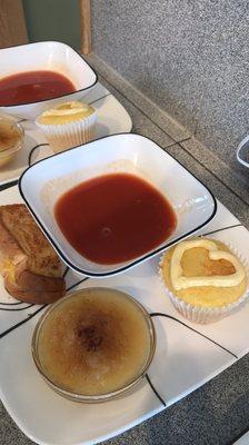 Grilled cheese and tomato soup with corn bread made with love