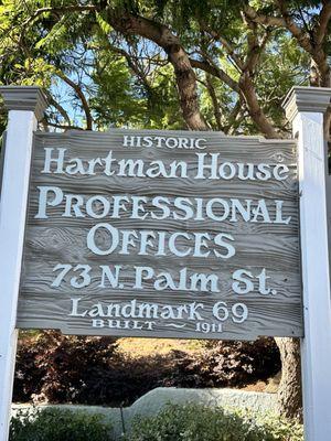 73 N Palm street historic professional offices. Intuitive Matt healing space in person sessions