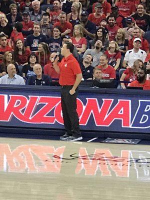 Sean Miller University of Arizona Wildcats basketball coach at red blue sold out scrimmage fall 2017