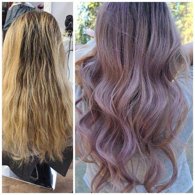 #beautifulhair #omberlevender before and after look