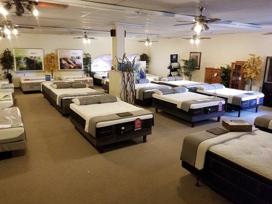 Our "Premium" bedding floor features Tempurpedic and Stearns & Foster.  Flemings displays over 50 different mattress sets!