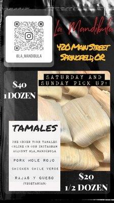 Pre order your tamales for weekend pick up