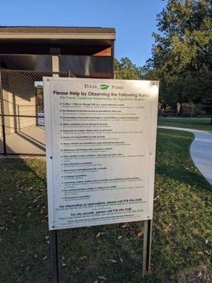 Rules of Whiteside Park