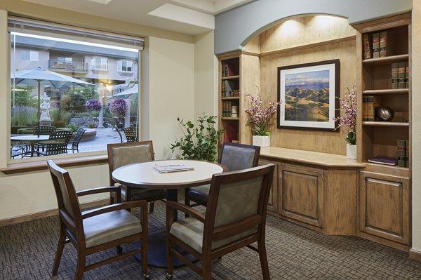 Library nook at The Springs at Anna Maria