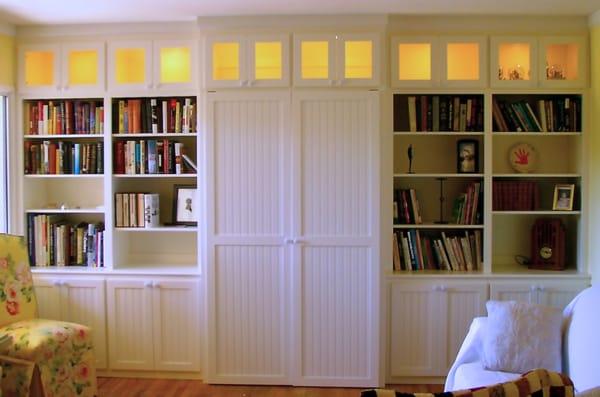 Bookshelves with built in desk! By: Wallerstein Construction