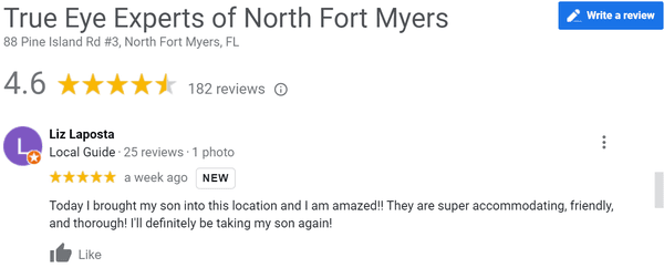 Google reviews from our patients.