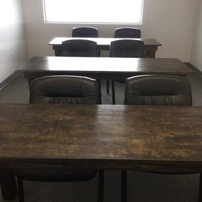 Our teaching rooms have tables that are the perfect height and comfortable chairs to provide our clients with the best learning experience.