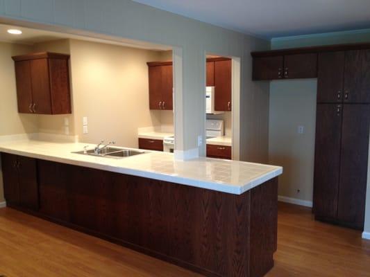 Renovated kitchen.  New cabinets, countertop, paint.