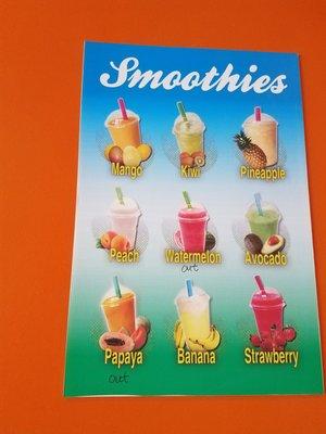 9 different Smoothie Flavors