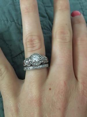 I look at my beautiful and unique engagement ring and wedding band every day. Both from Scialos.