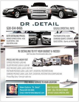 Spring 2017 Flyer
 Schedule an Appointment 
 Visit us at:
 https://www.drdetail.org/select-type