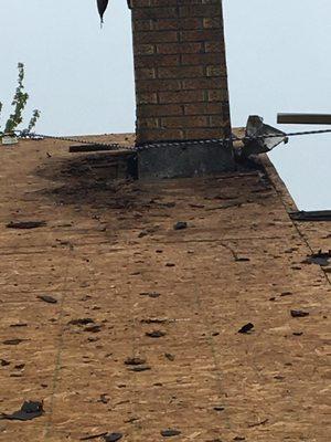 Wood rot is common around chimneys and will need to be replaced/repaired.