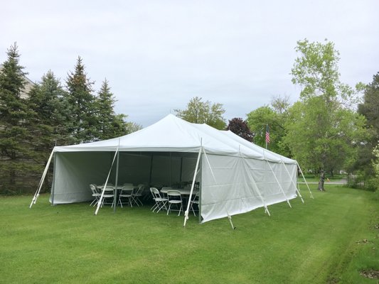 20x40 Canopy with Solid White Sidewalls