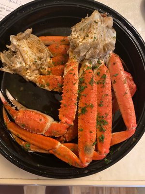 Juicy crab legs