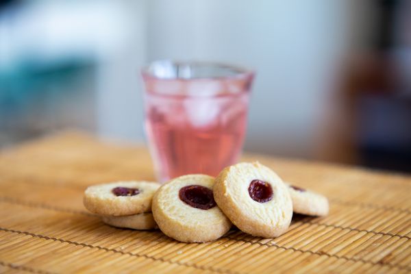 Raspberry Jam Drop Cookies