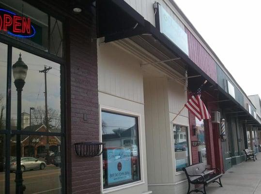 Ft. Mitchell, KY Office with new paint, awning, signage.