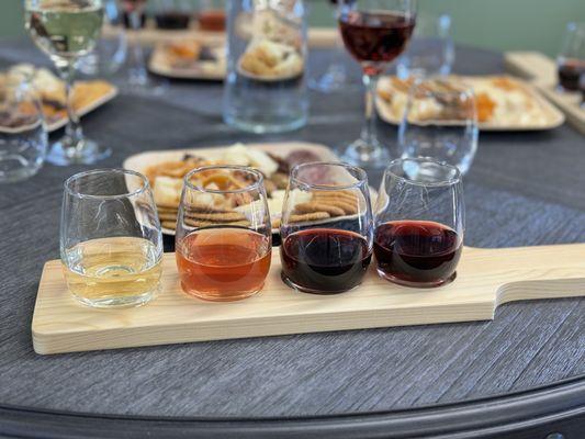 Wine Flight - a sparkling, white, rosé and red