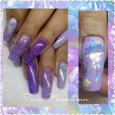 Lavender with holo flakes